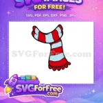 Free Red White Striped Scarf Holidays Christmas Free Easter Season Free SVG - Instant Download