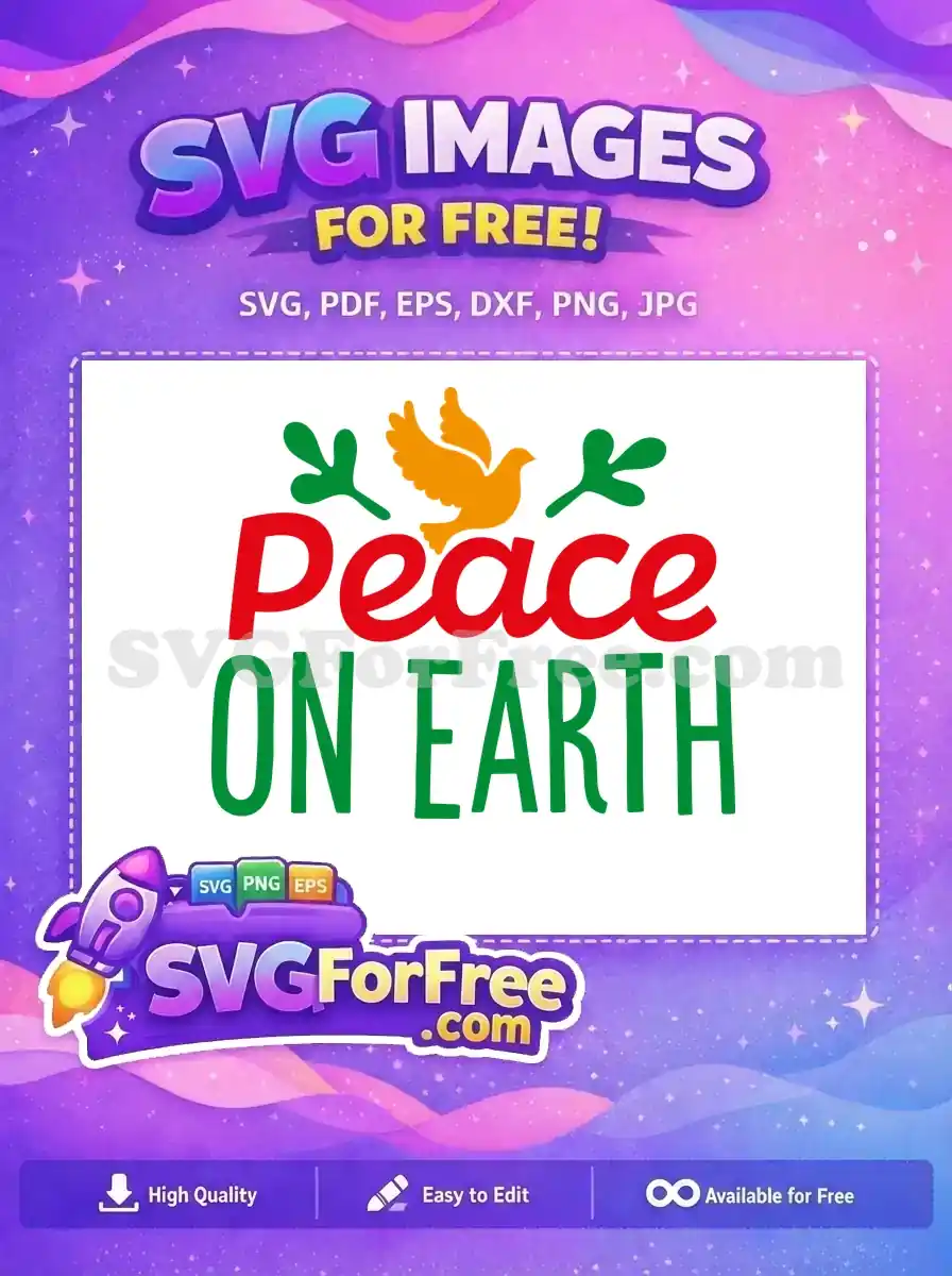 Free Red Peace Free Dove Above Green Earth Free SVG