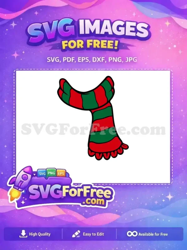 Free Striped Scarf Detail Free Christmas Colors Free Holidays SVG