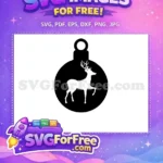 Free Silhouette Reindeer Free Christmas Ornament Holidays Free SVG - Instant Download