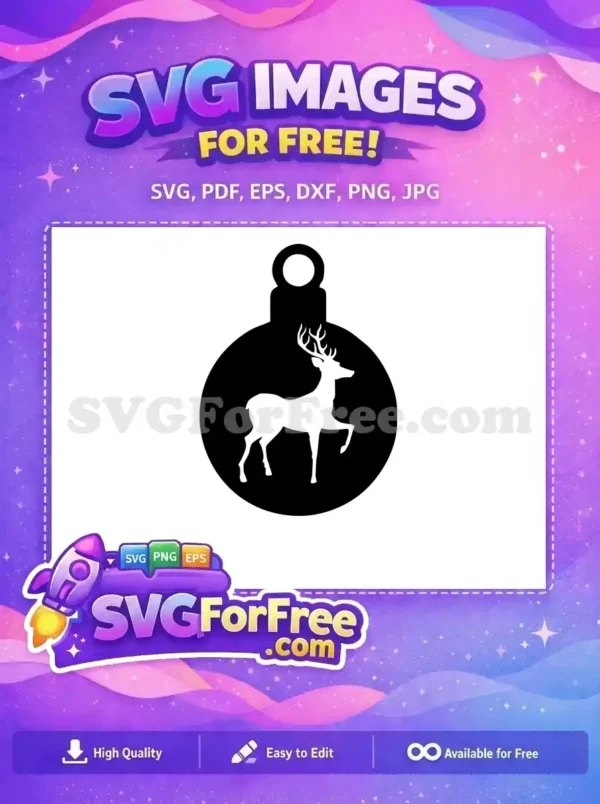 Free Silhouette Reindeer Free Christmas Ornament Holidays Free SVG
