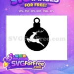 Free Leaping Reindeer Silhouette Free Christmas Ornament Holidays Free SVG - Instant Download