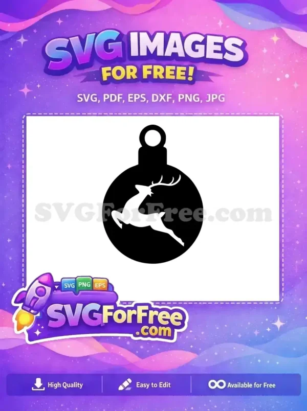 Free Leaping Reindeer Silhouette Free Christmas Ornament Holidays Free SVG