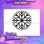 Free Black Rounded Snowflake Free Holiday Christmas Simple Free SVG - Instant Download