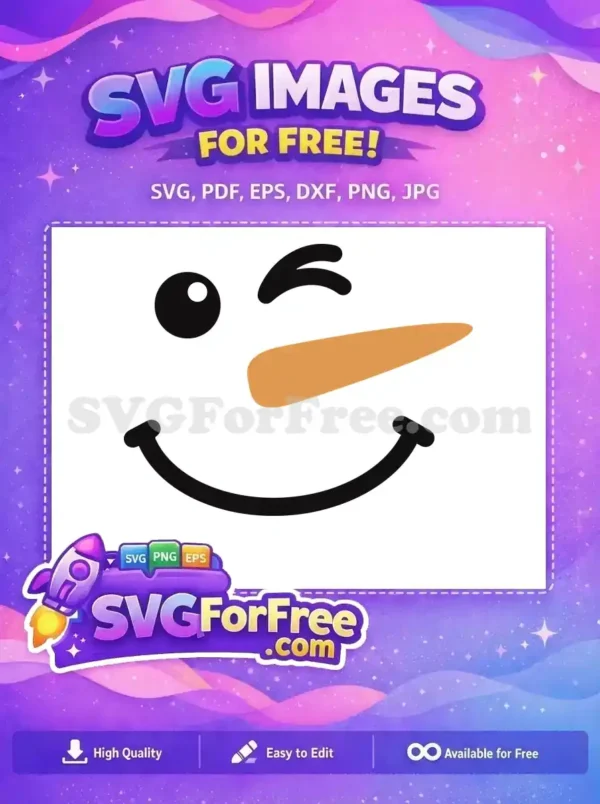 Free Winking Eye Free Carrot Nose Christmas Free SVG