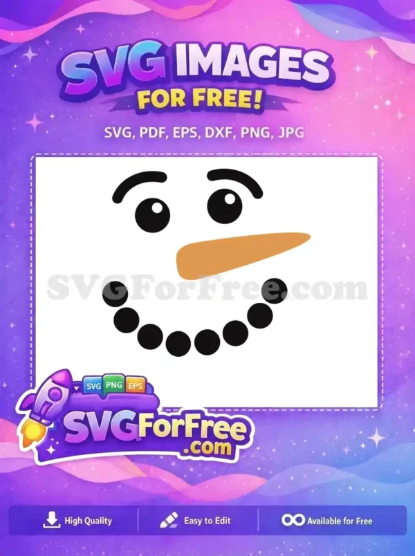 Free Snowman Face Carrot Nose Free Coal Smile Holidays Christmas Free SVG