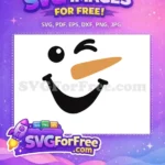 Free Winking Snowman Face Free Carrot Nose Holidays Free SVG - Instant Download
