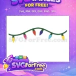 Free Colorful Bulbs Garland Free Christmas Lights Holidays Free SVG - Instant Download