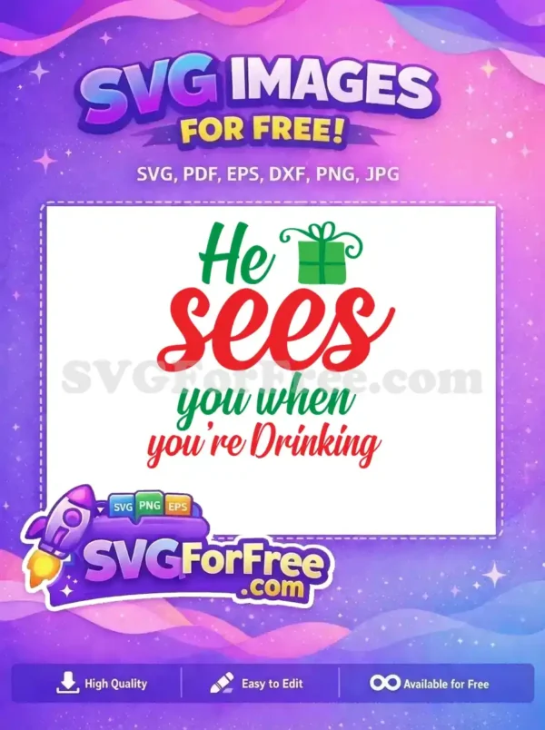 Free Red Lettered Drinking Free Green Gift Christmas Free SVG