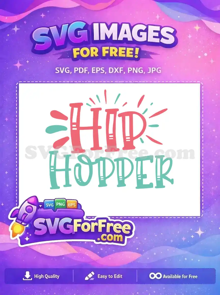 Free Hip Pink Letters Free Teal Hopper Text Free SVG