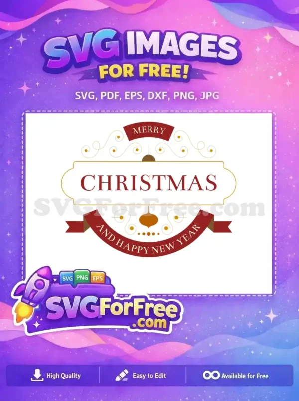 Free Ornate Christmas Free New Year Holiday Card Free SVG