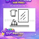 Free Minimalist Towel Free Mirror Bathroom Home Free SVG - Instant Download