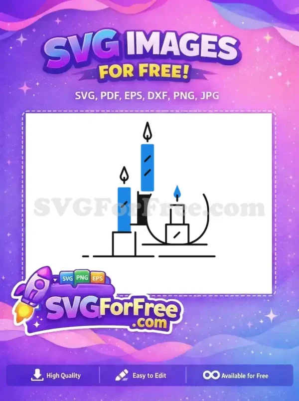 Free Blue Candles Free Minimalist Home Decoration Free SVG