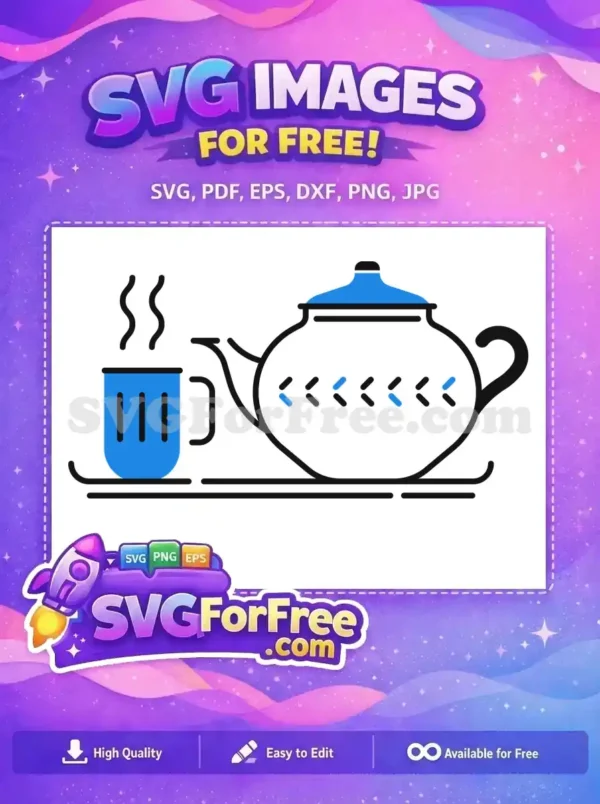 Free Blue Tea Pot Free Steaming Mug Home Free SVG