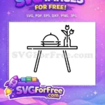 Free Dinner Table Free Flower Vase Home Free SVG - Instant Download