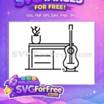Free Potted Plant Free Guitar Home Decoration Elements Free SVG - Instant Download