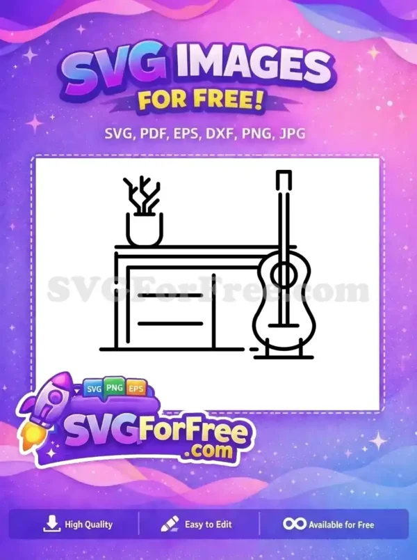Free Potted Plant Free Guitar Home Decoration Elements Free SVG