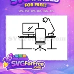 Free Minimalist Desk Free Lamp Home Decoration Free SVG - Instant Download