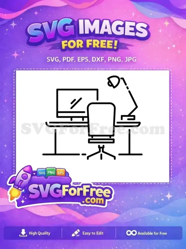 Free Minimalist Desk Free Lamp Home Decoration Free SVG