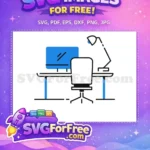 Free Blue Computer Free Desk Home Decoration Free SVG - Instant Download