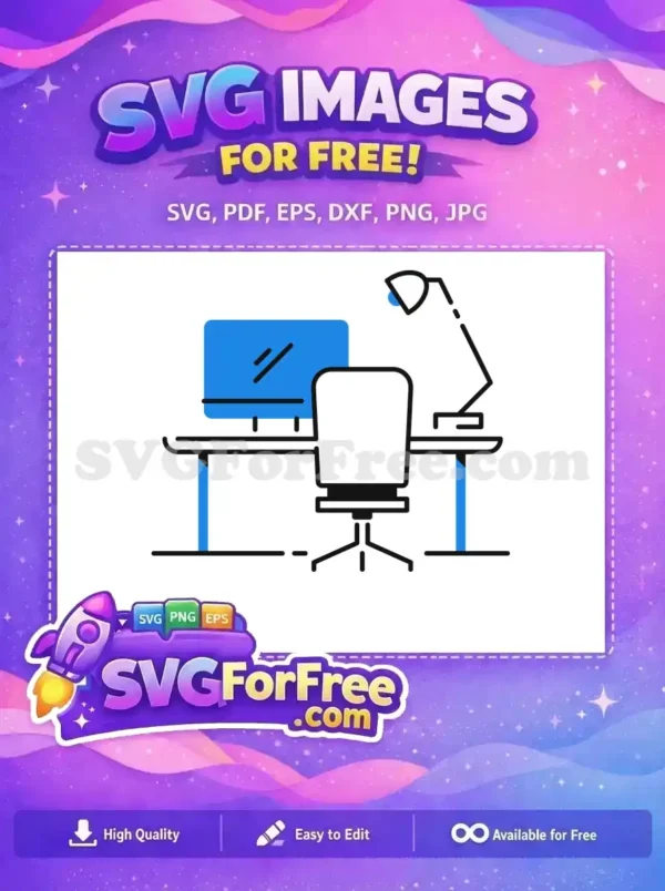Free Blue Computer Free Desk Home Decoration Free SVG