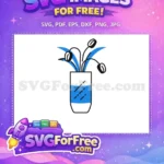 Free Blue Water Free Flower Vase Home Decoration Free SVG - Instant Download