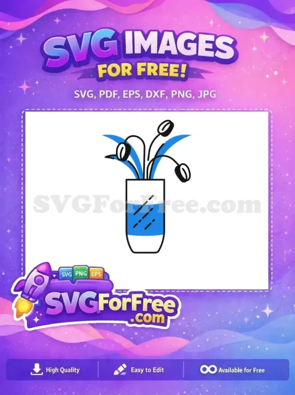 Free Blue Water Free Flower Vase Home Decoration Free SVG