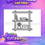Free Books Plant Free Decoration Shelf Home Free SVG - Instant Download