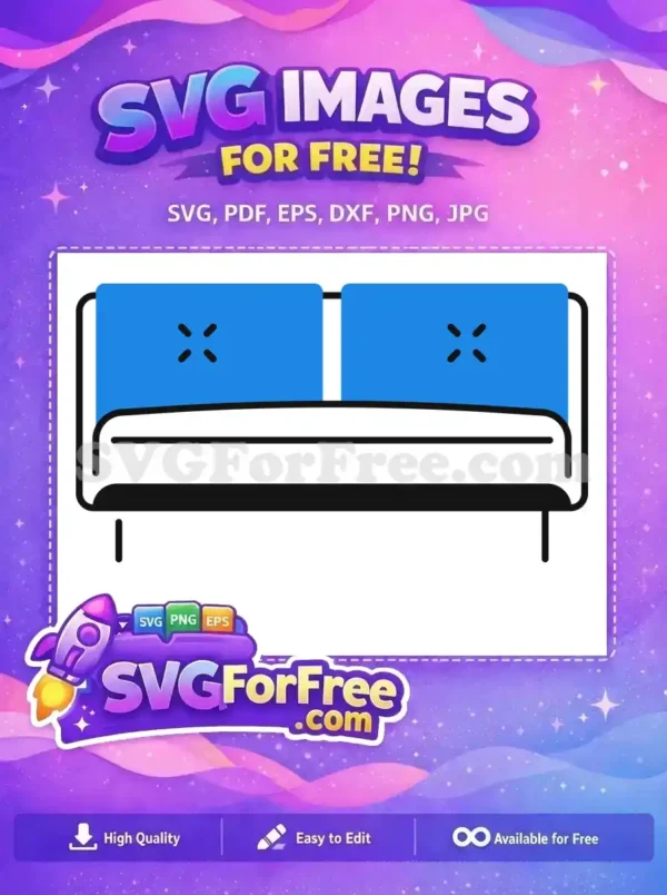 Free Blue Pillows Free Modern Bed Home Free SVG
