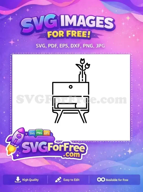 Free Vase Tulips Free Nightstand Book Home Decoration Free SVG
