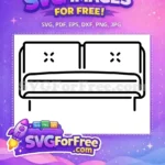 Free Two Pillows Free Black Line Home Free SVG - Instant Download