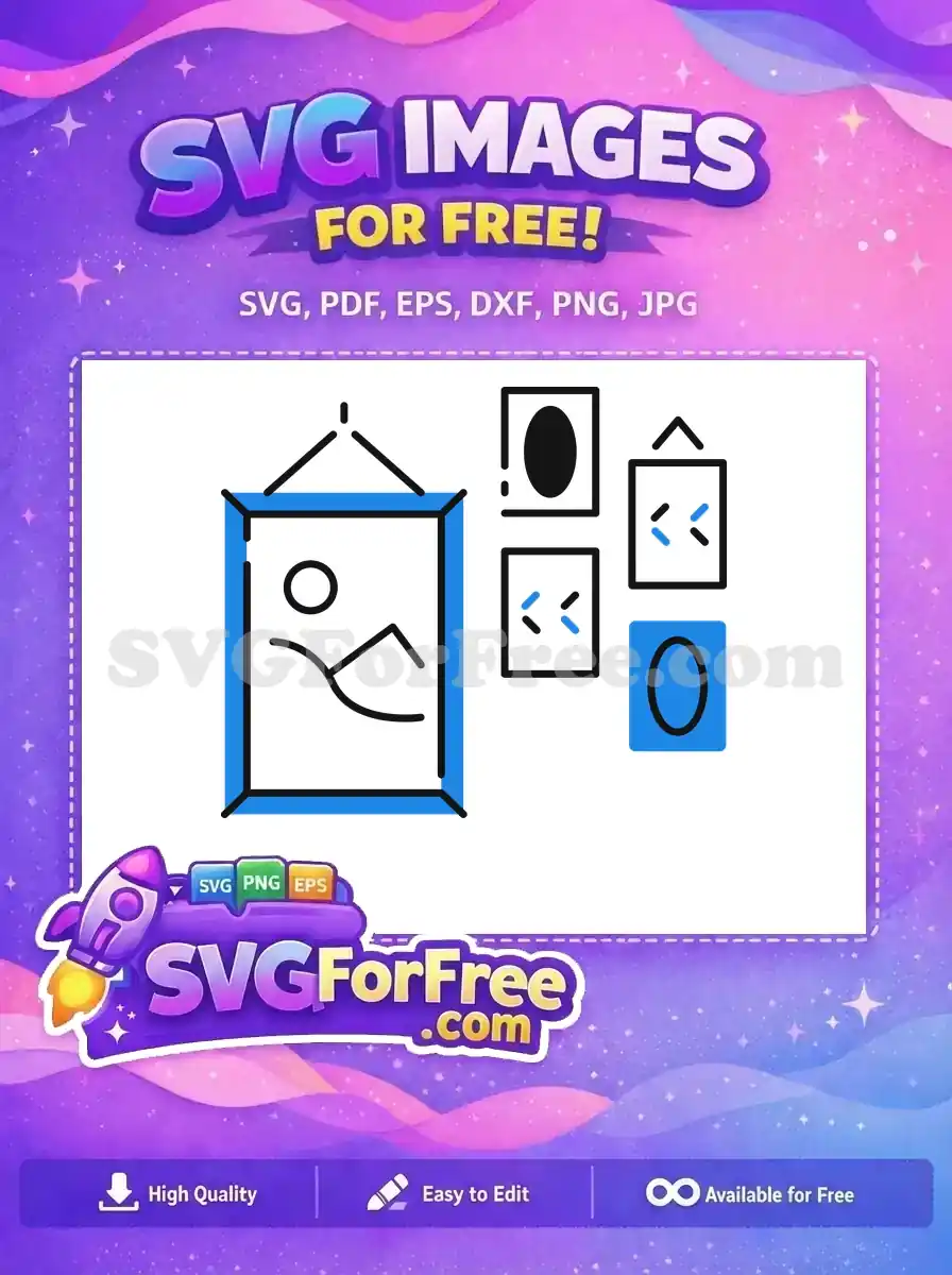 Free Blue Framed Art Free Wall Decor Home Free SVG