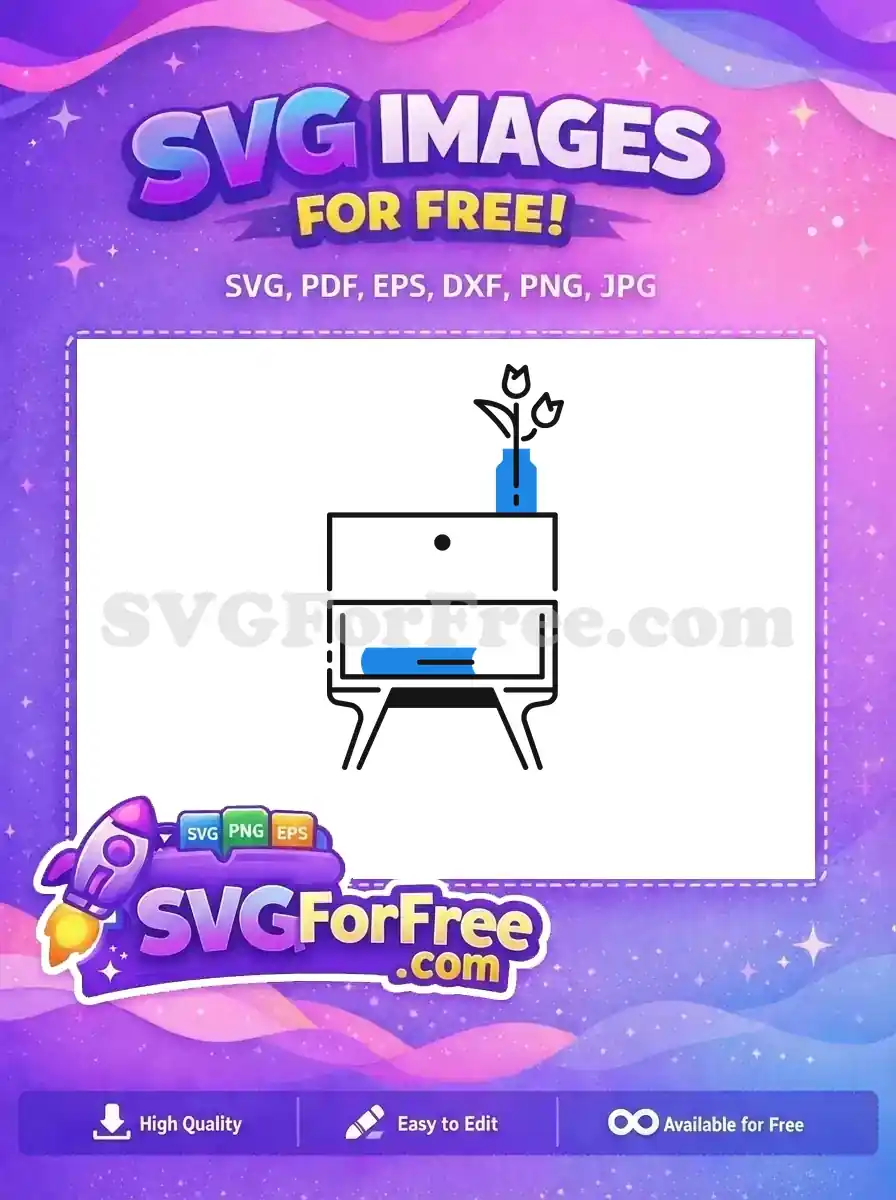 Free Bedside Table Free Flower Vase Home Decoration Free SVG