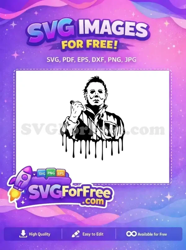 Free Masked Killer Free Dripping Effect Halloween Free SVG