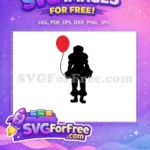 Free Pennywise Silhouette Free Red Balloon Horror Movie Free SVG - Instant Download