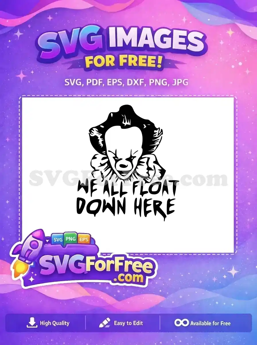 Free Pennywise Smile Free Big Collar IT Movie Free SVG