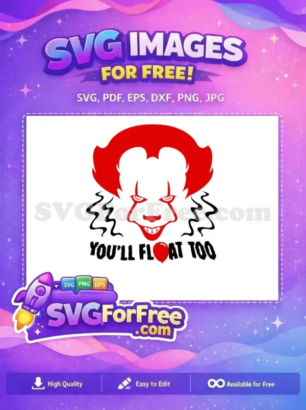 Free Red Hair Free Scary Smile IT Movie Free SVG