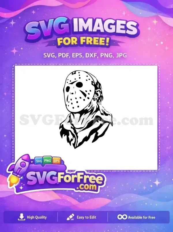Free Hockey Mask Free Creepy Jason Horror Movie Free SVG Free Hockey Mask Free Creepy Jason Horror Movie Free SVG