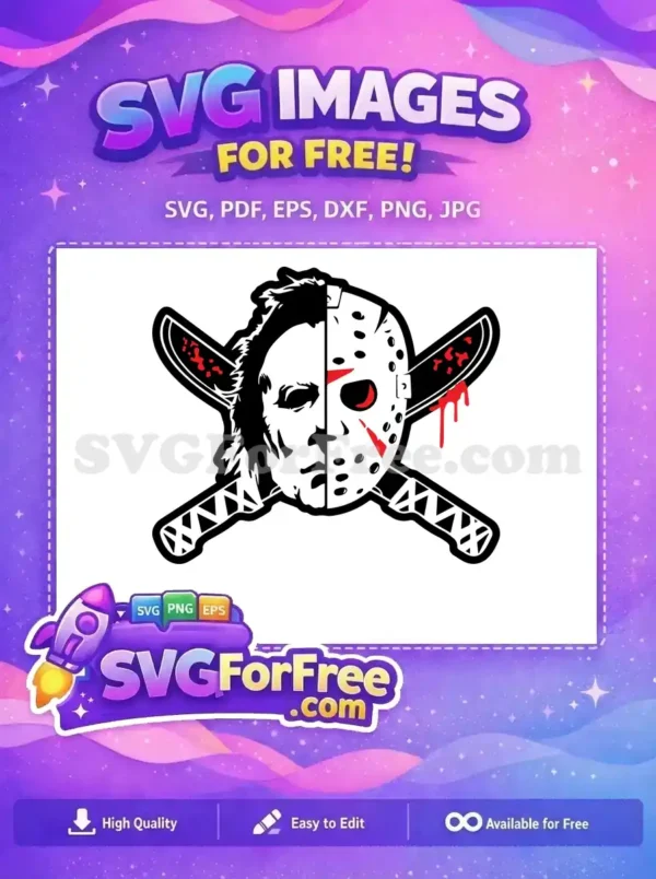 Free Split Face Free Hockey Mask Friday Free SVG