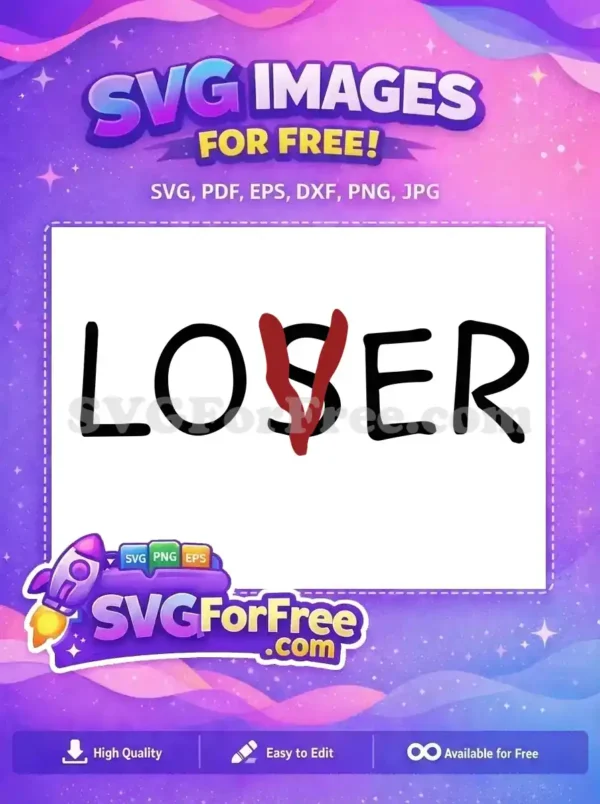 Free Loser Lover Text Free Red Paint It Free SVG Free Loser Lover Text Free Red Paint It Free SVG