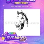 Free Detailed Mane Free Black Horse Silhouette Free SVG - Instant Download