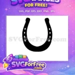 Free Black Horseshoe Free Equestrian Silhouette Horse Free SVG - Instant Download