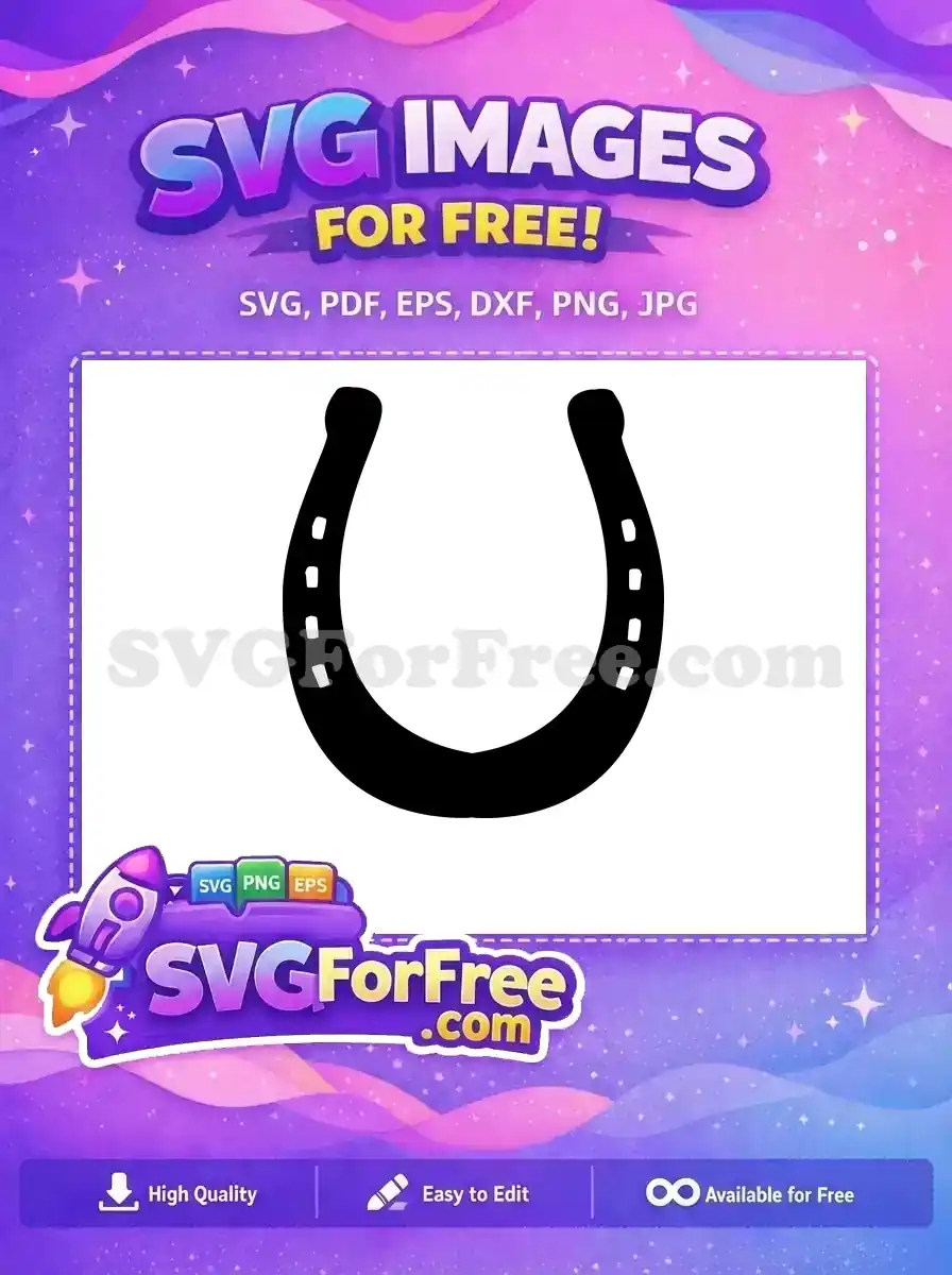 Free Black Horseshoe Free Equestrian Silhouette Horse Free SVG