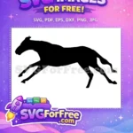 Free Running Wild Horse Free Silhouette Black Stallion Free SVG - Instant Download
