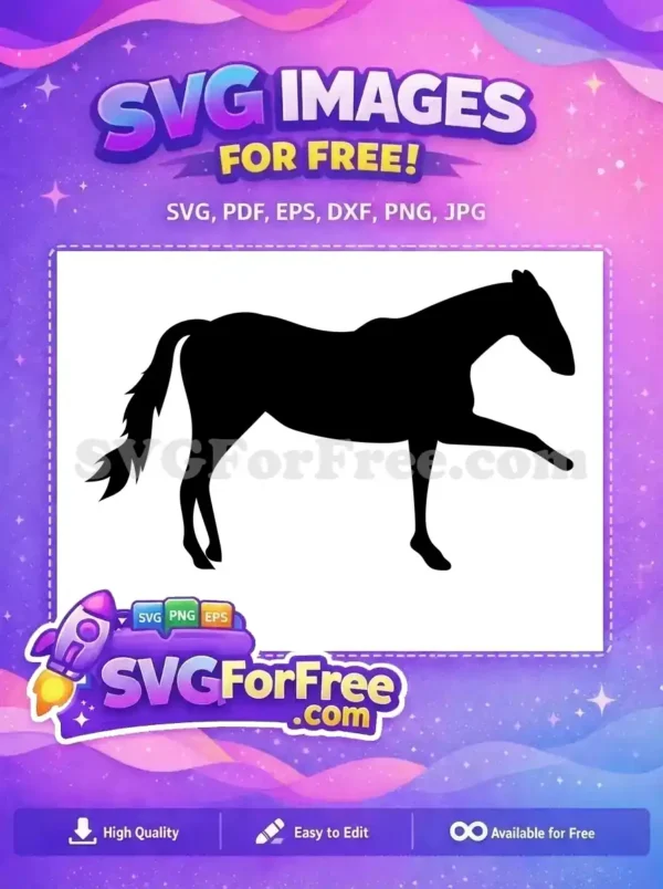Free Prancing Stallion Silhouette Free Black Horse Pose Free SVG