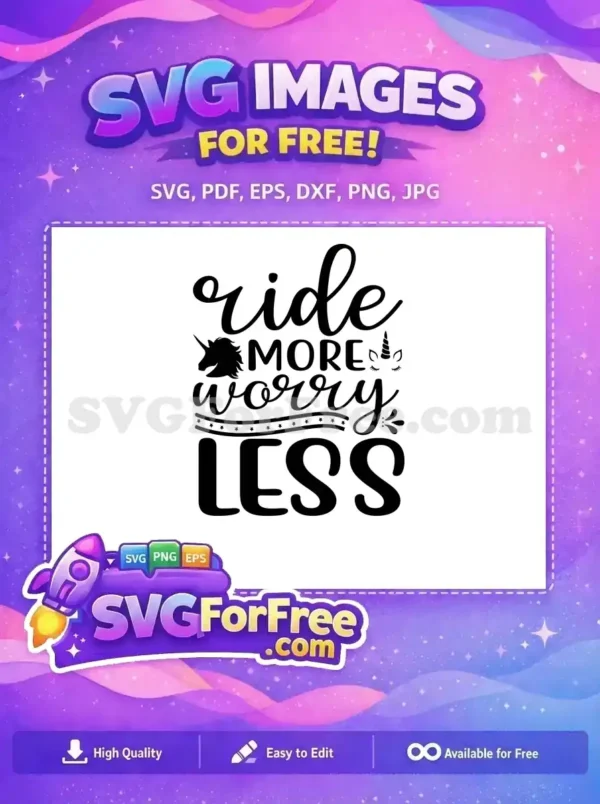 Free Horse Silhouette Free Ride More Worry Less Horses Free SVG