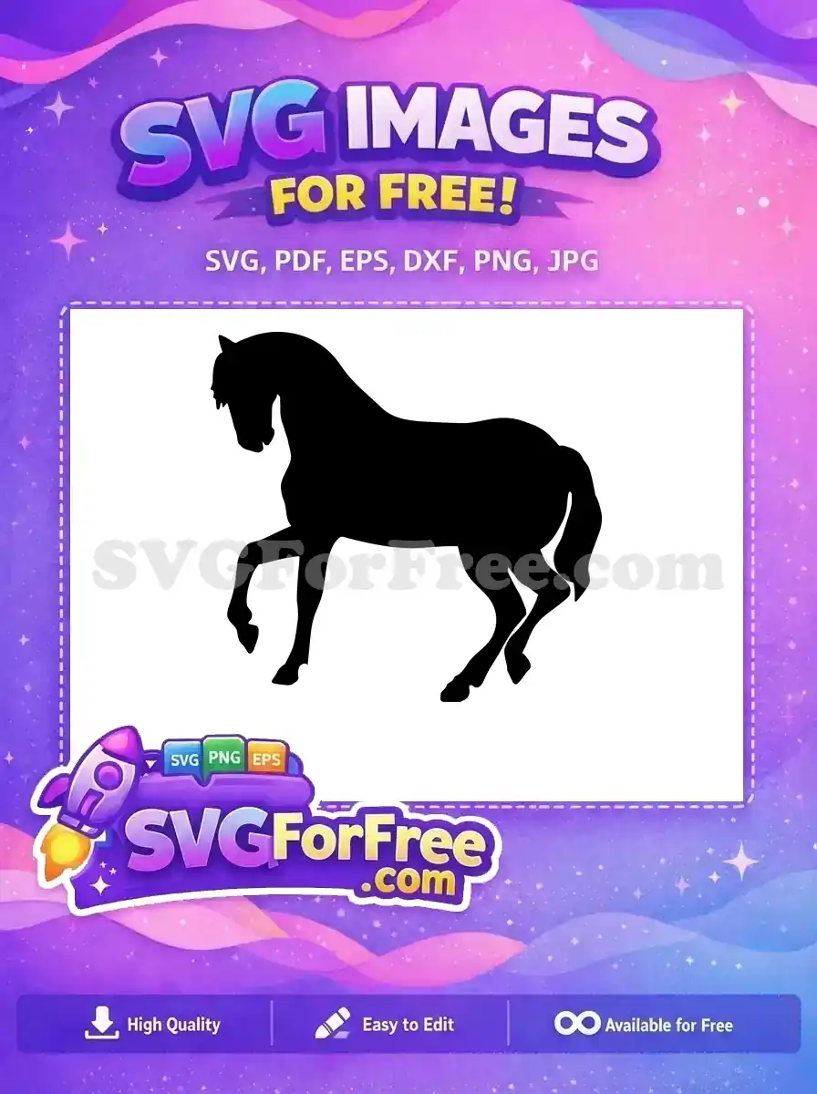 Free Silhouette Horse Free Majestic Pose Horses Free SVG