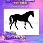 Free Walking Horse Free Silhouette Beautiful Mare Free SVG - Instant Download