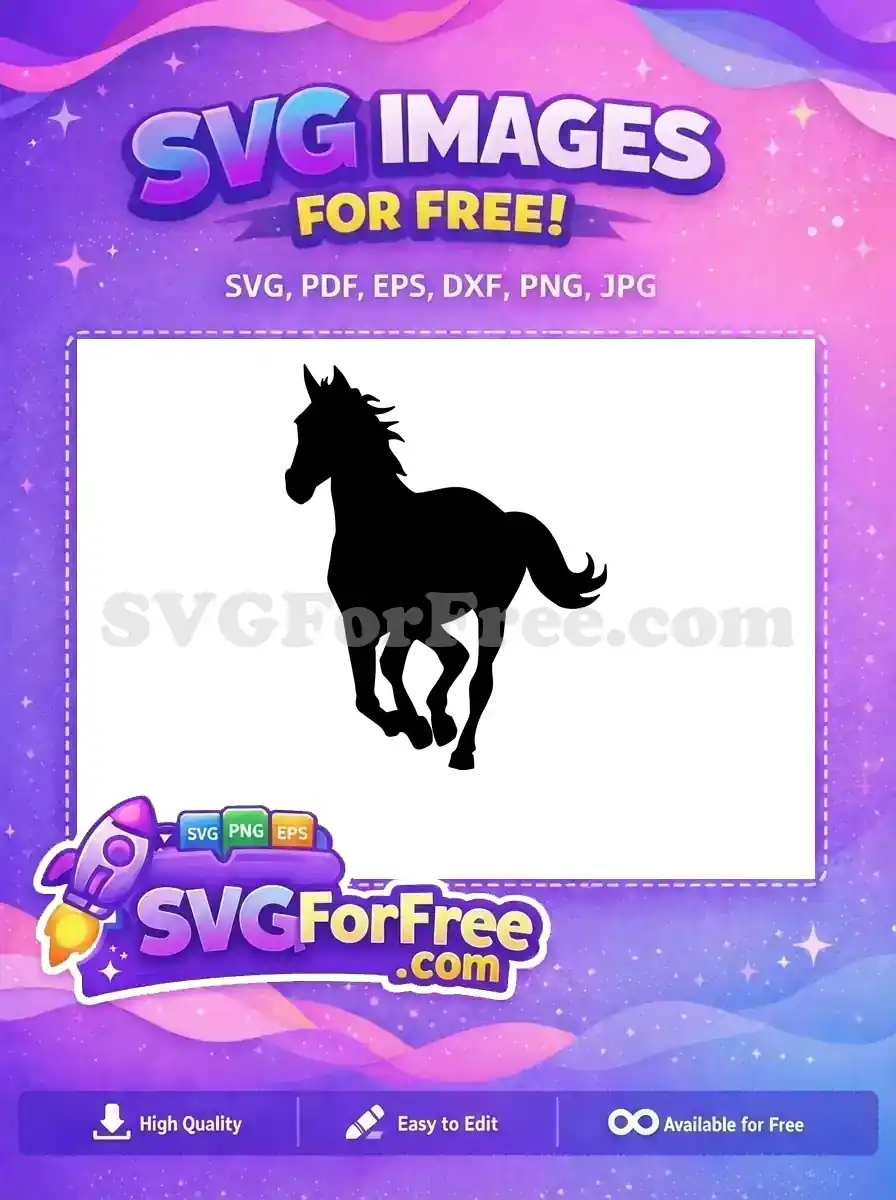Free Running Horse Free Black Silhouette Horses Free SVG