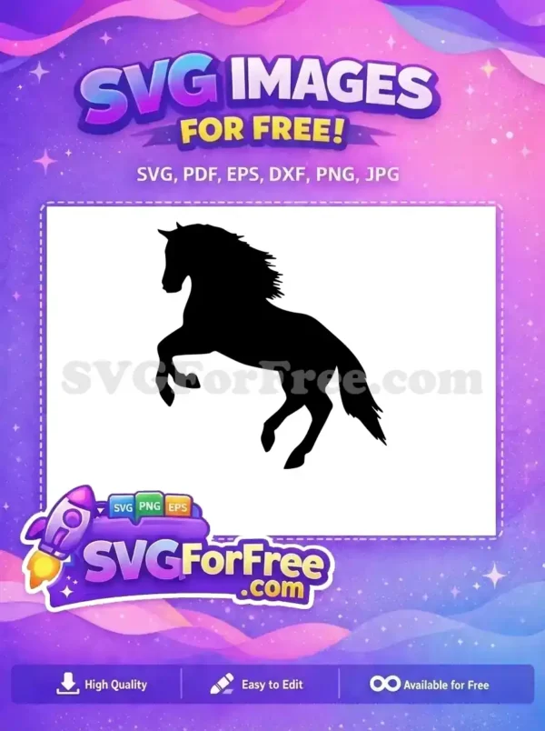 Free Rearing Stallion Free Silhouette Horse Black Free SVG